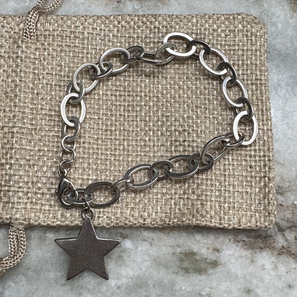 Silver Chain Bracelet with Star Charm